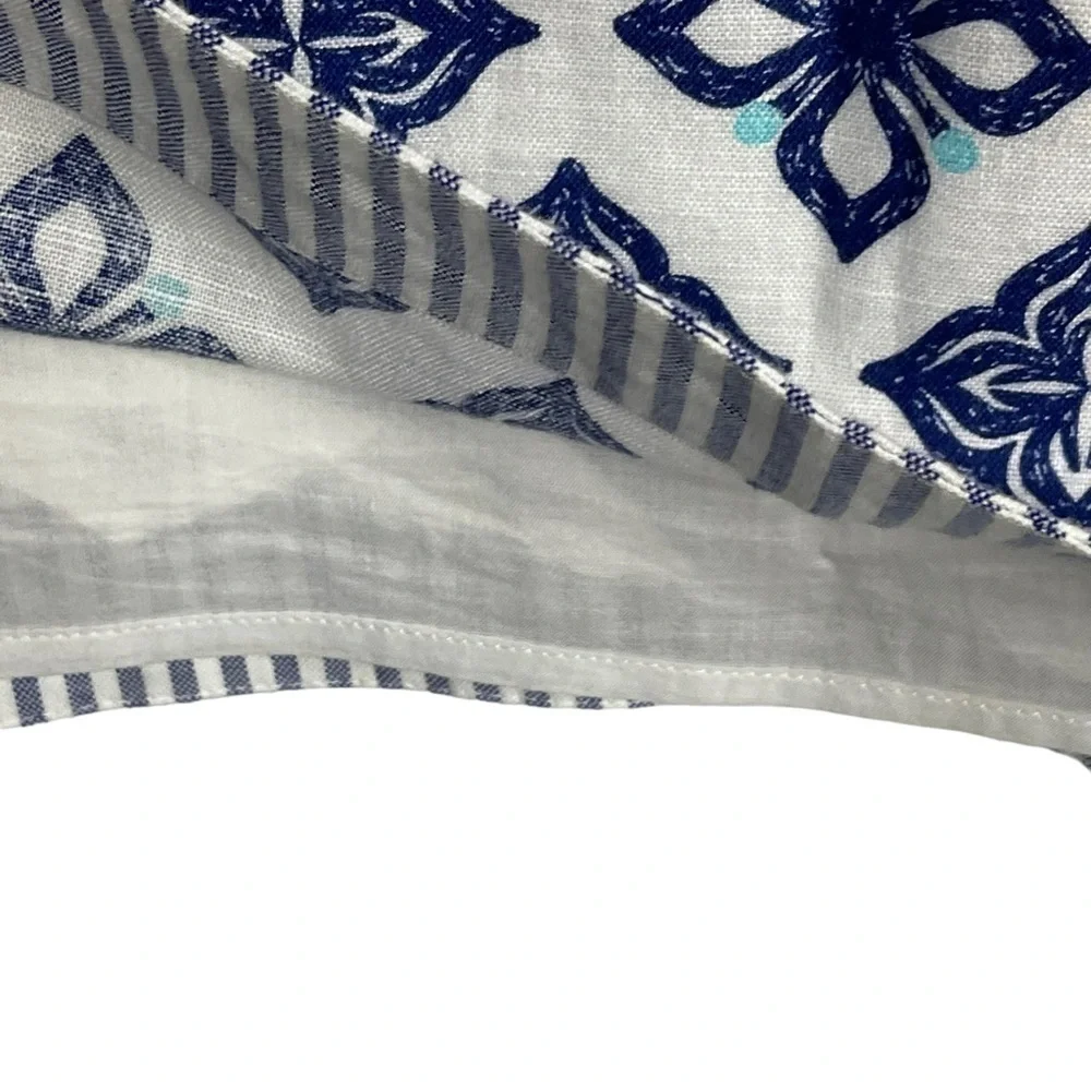 VINEYARD VINES 2Q0498 WHALE TALE TILE STRIPE LINEN COTTON TUNIC SHIFT DRESS